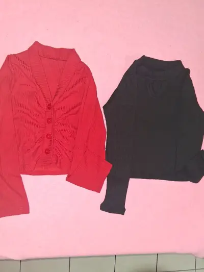 Chaqueta burdeos con cremallera - miniatura 5