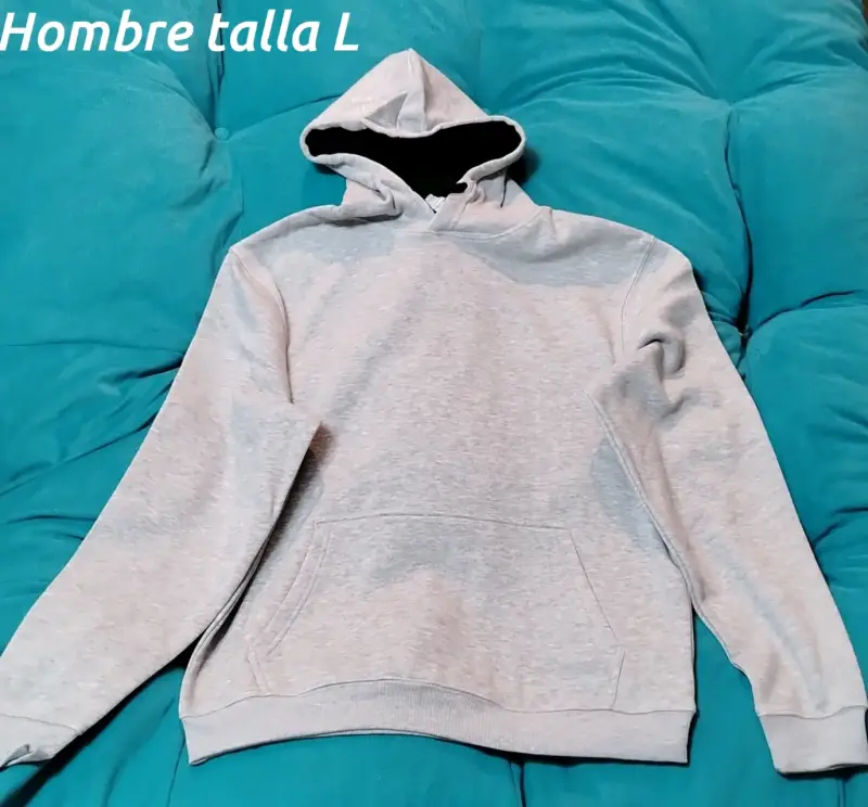 Polerón hombre gris talla M - 5