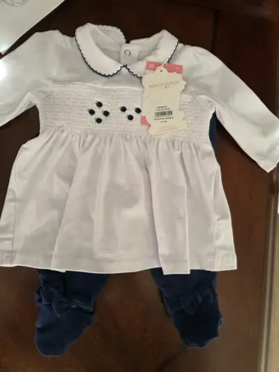 Conjunto bebé blanco y azul limonada - miniatura 1