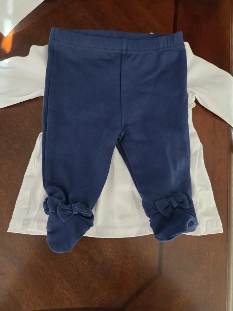 Conjunto bebé blanco y azul limonada - 3