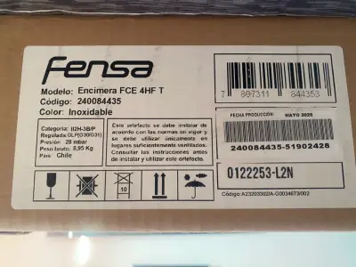 Encimera Fensa FCE 4HF T inoxidable - miniatura 1