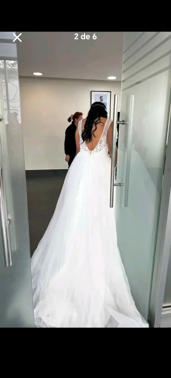 Vestido de novia blanco elegante - 2