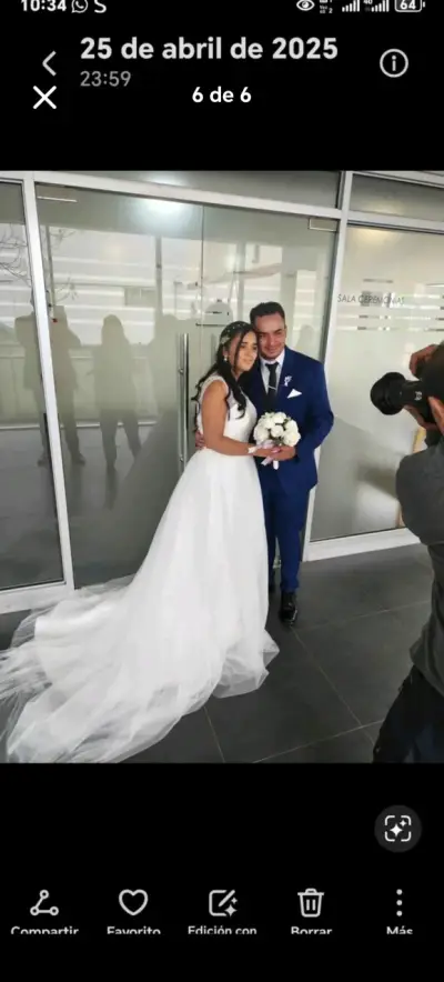 Vestido de novia blanco elegante - miniatura 6