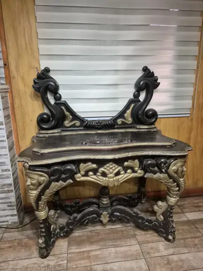 Mueble vintage tallado madera - miniatura 1