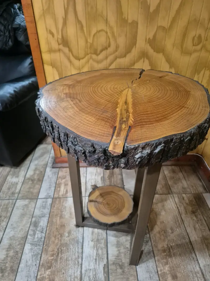Mesa alta rústica de madera - 2