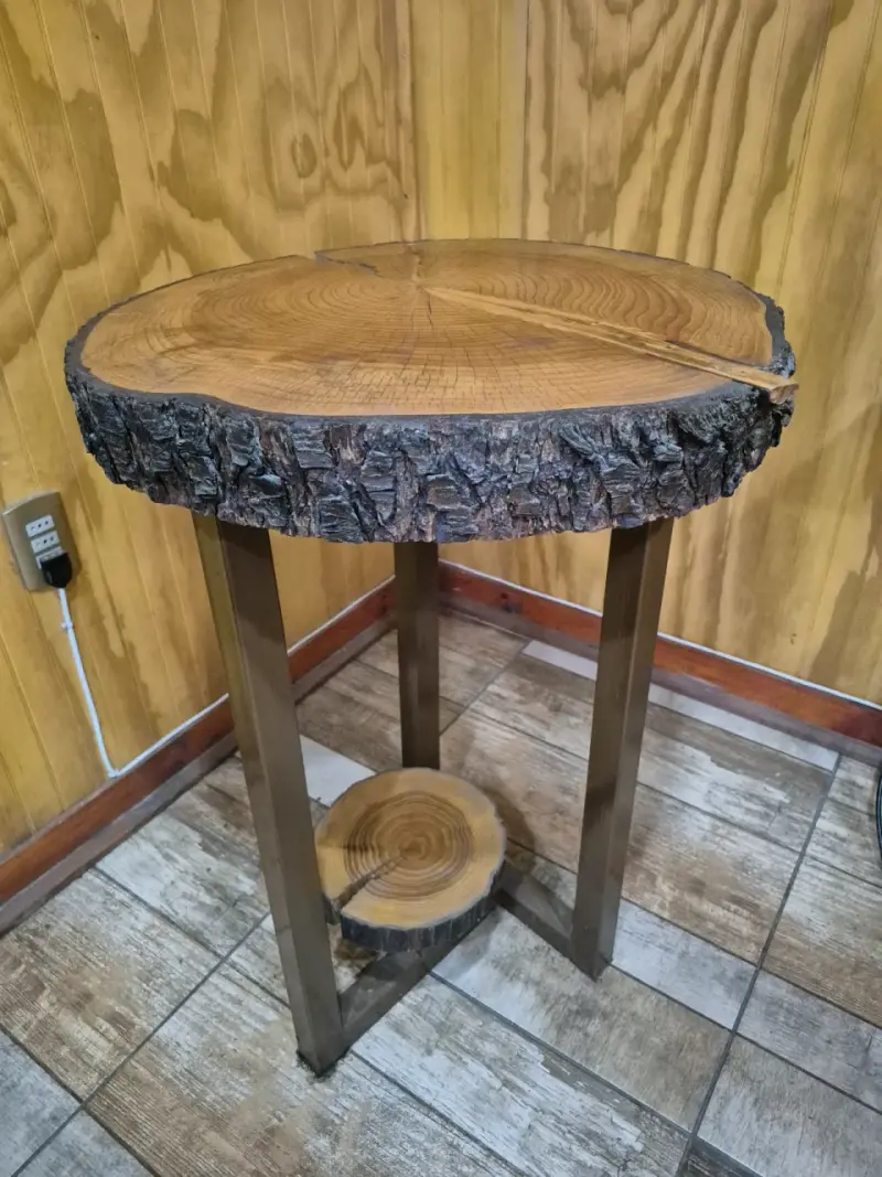 Mesa alta rústica de madera - 3