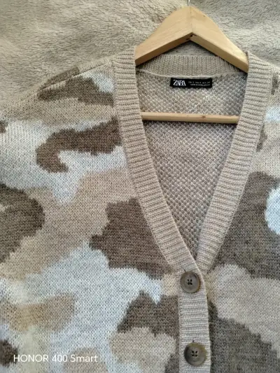 Cárdigan beige camuflado Zara - miniatura 1