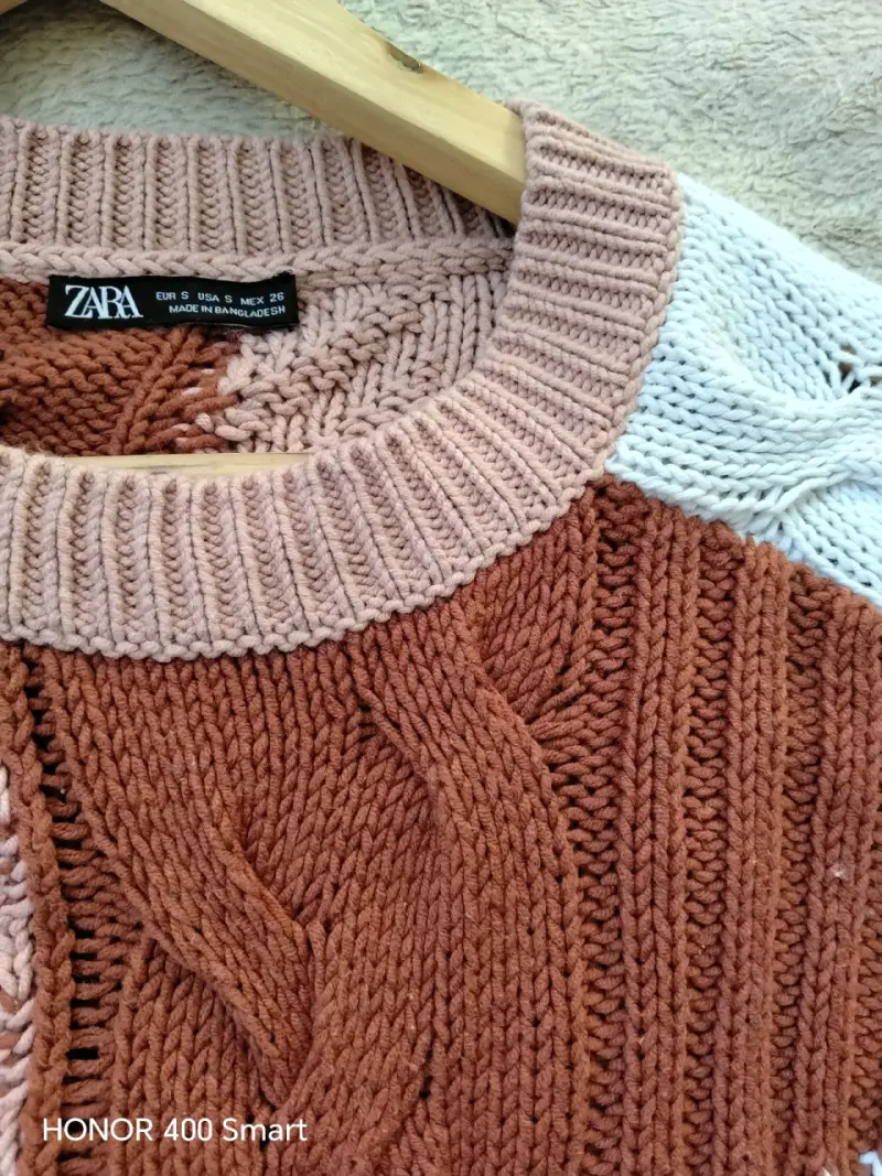 Sweater Zara tricolor tejido - 4