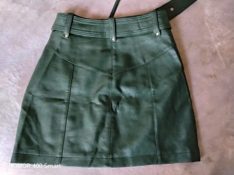 Mini  de eco cuero verde talla S - 3