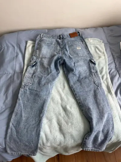 Jeans cargo de mezclilla azul - miniatura 2