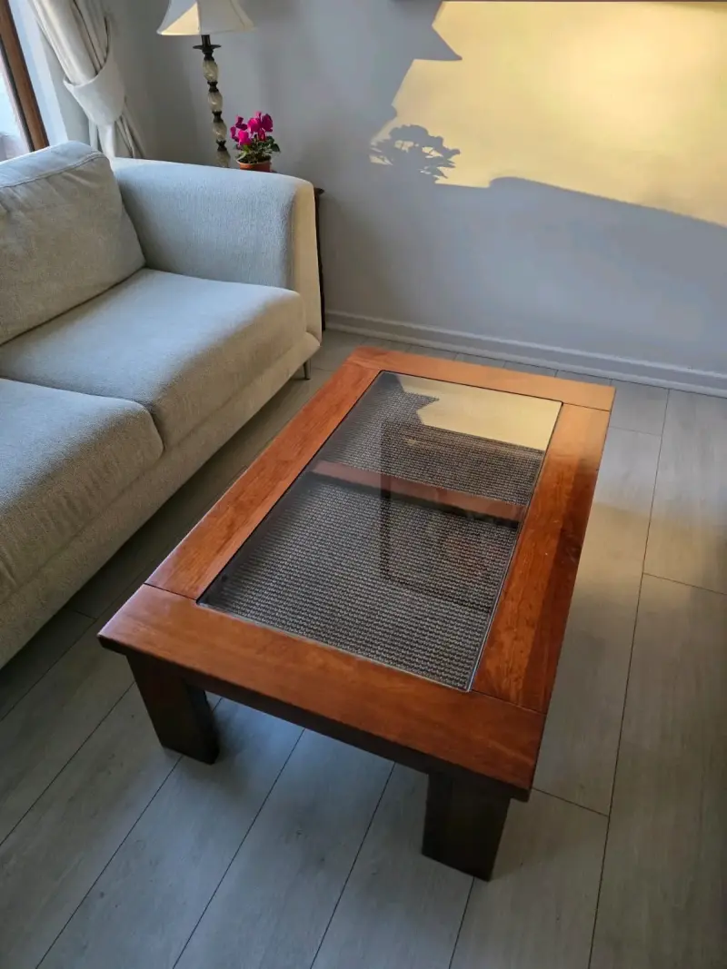 Mesa de centro madera vidrio