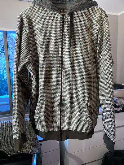 Chaqueta con capucha a cuadros - miniatura 1