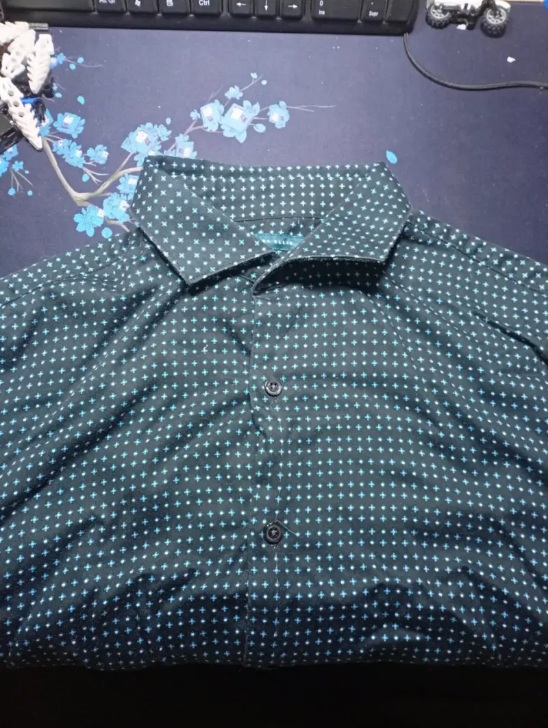 Camisa hombre estampado azul - 2