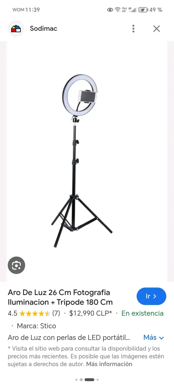 Aro de luz con trípode 26 cm - 1