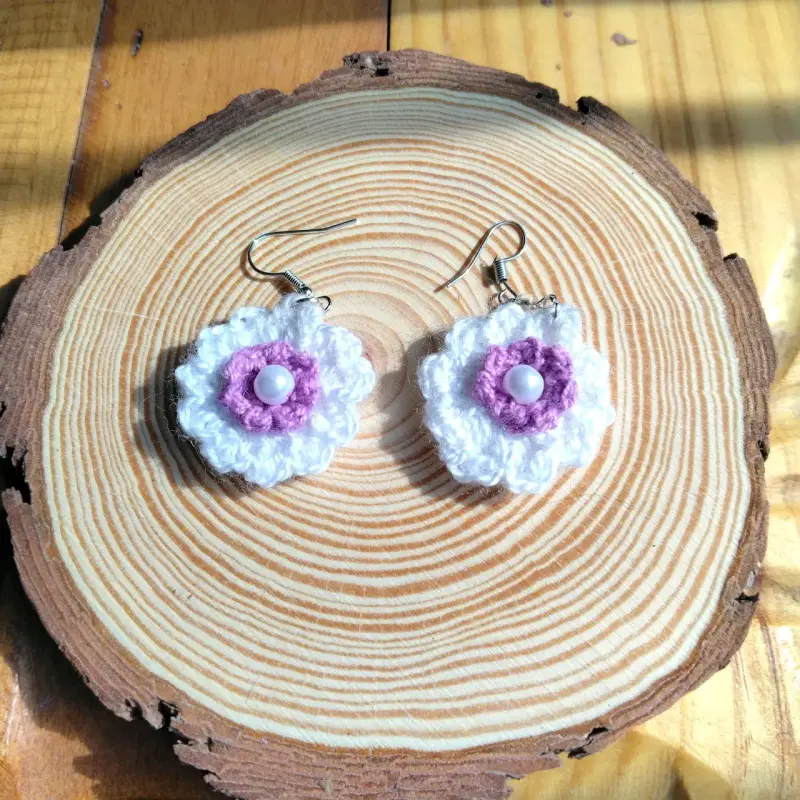 Aros de crochet florales - 1