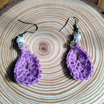 Aros de crochet florales - miniatura 2