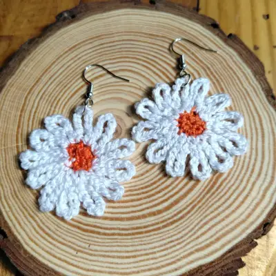 Aros de crochet florales - miniatura 3