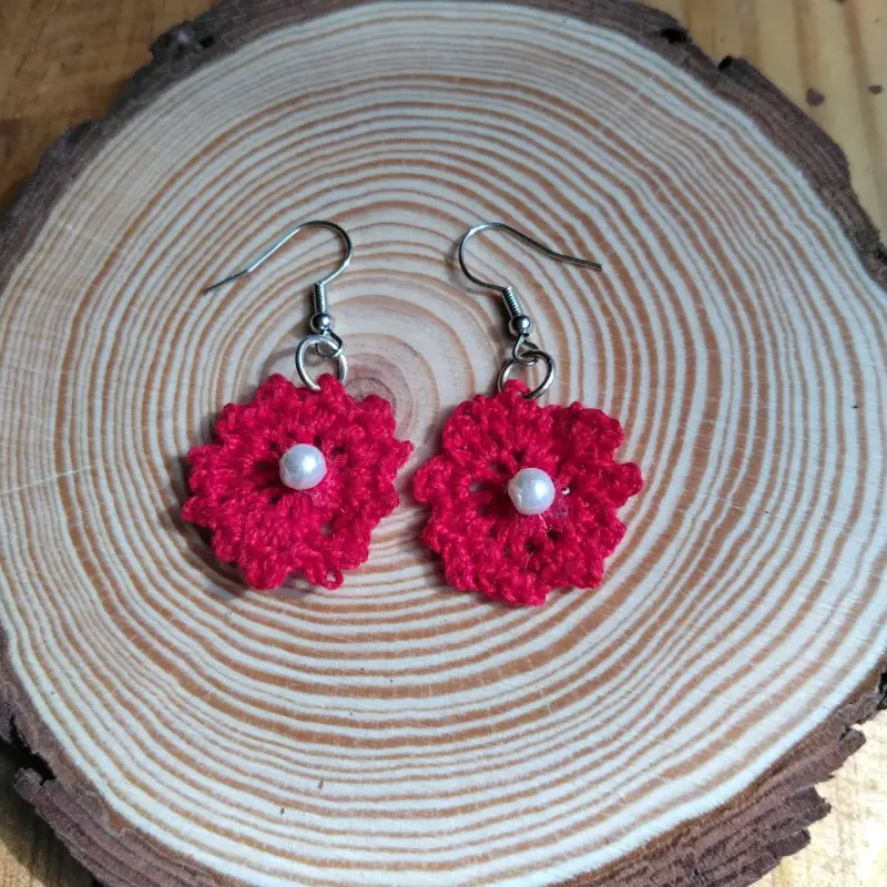 Aros de crochet florales - 4