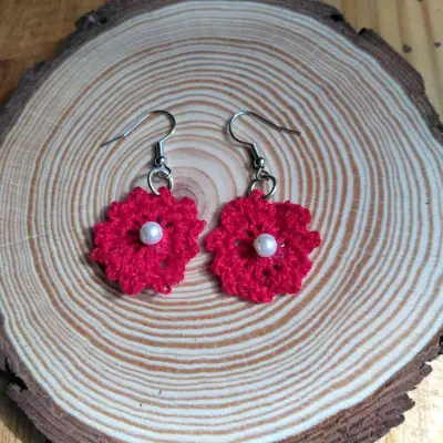 Aros de crochet florales - miniatura 4