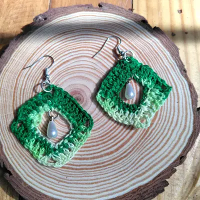 Aros de crochet florales - miniatura 5