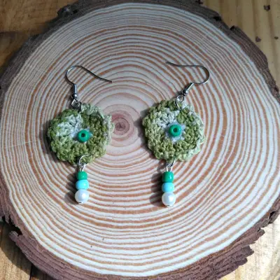 Aros de crochet florales - miniatura 6