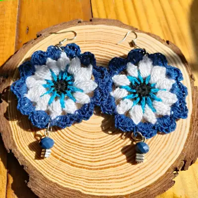 Aros de crochet florales - miniatura 1