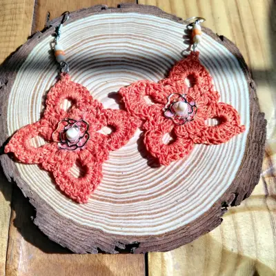 Aros de crochet florales - miniatura 2