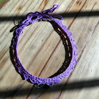Choker de encaje negro con colgante - miniatura 2