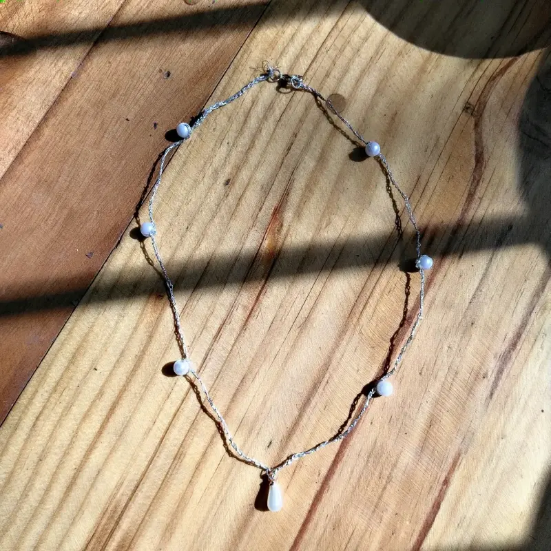 Collar de hilo con perlas - 4