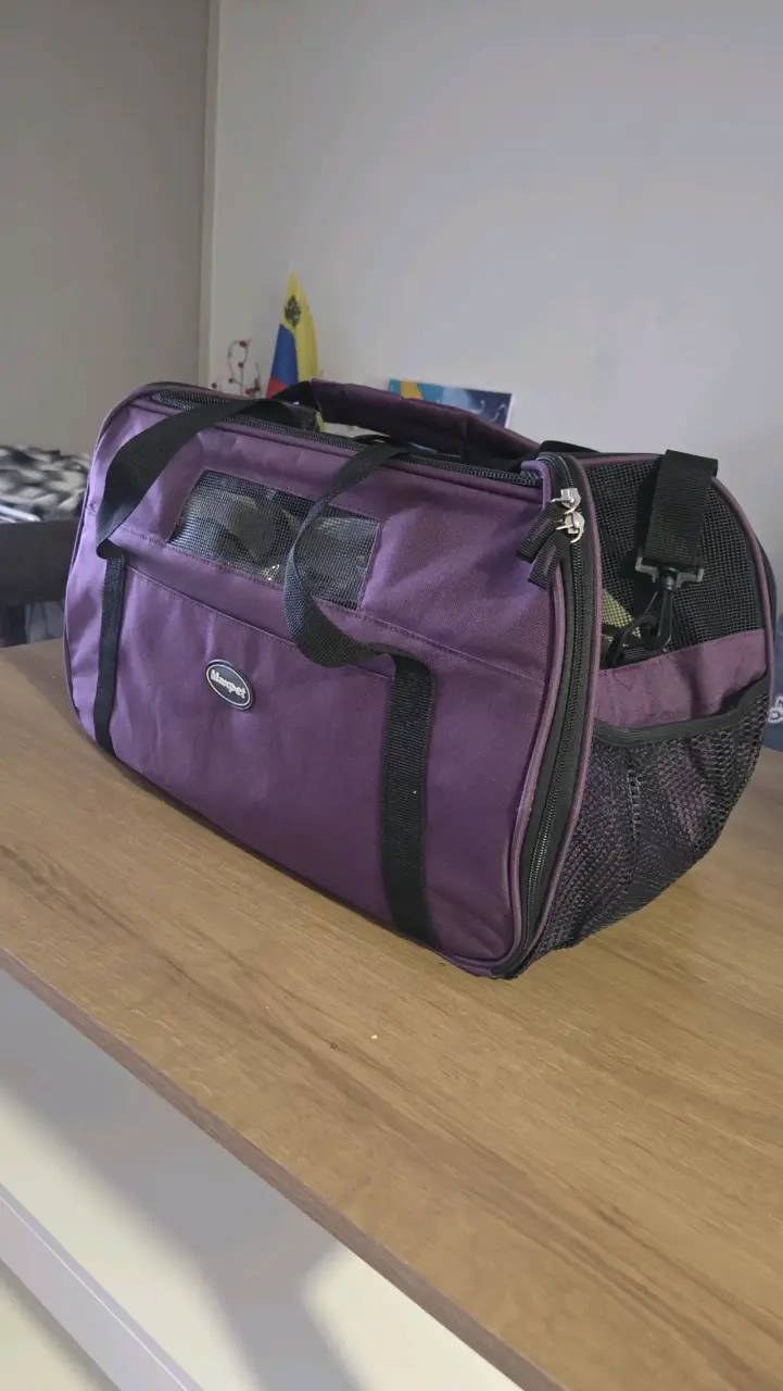 Bolso transportador morado para mascotas - 2