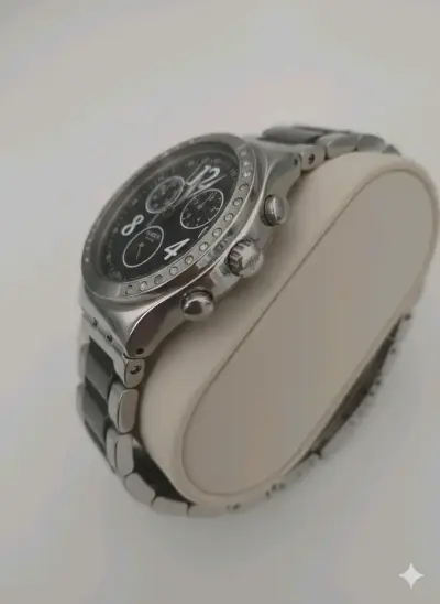 Reloj cronógrafo plateado - miniatura 1