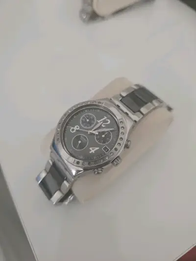 Reloj cronógrafo plateado - miniatura 3