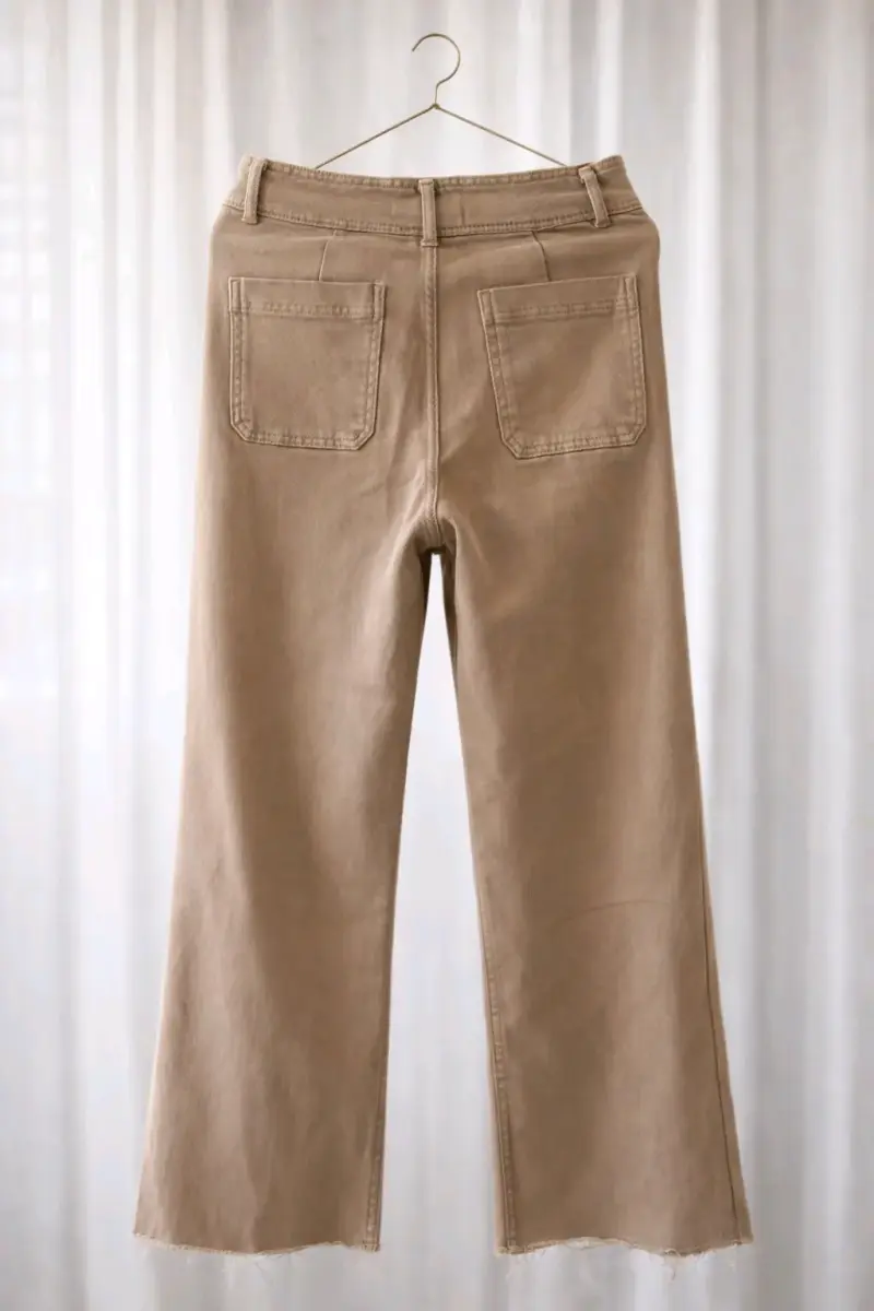Pantalones beige de tela gruesa - 2