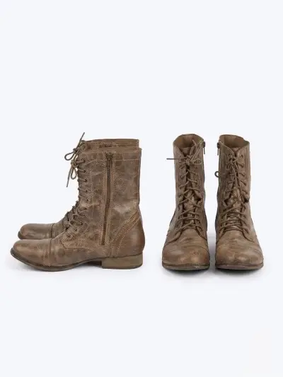 Botines marrones de cuero gastado - miniatura 1