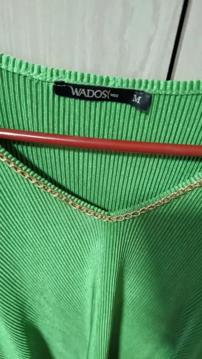 Polera verde de pliegues Wados M - miniatura 3