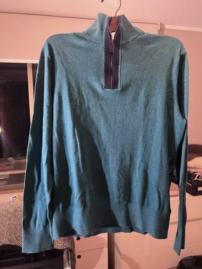 Sweater de media cremallera verde - miniatura 1