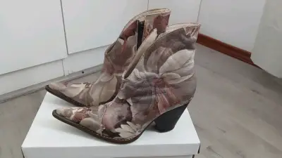 Botines de cuero florales - miniatura 3