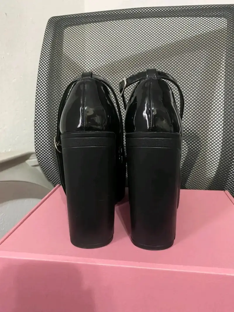 Zapatos de cuero negros con plataforma - 2