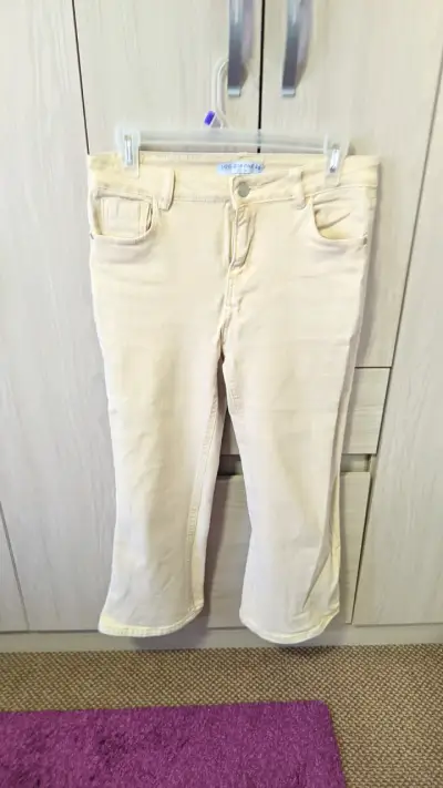 Pantalones Crop Flare Beige 38 - miniatura 1