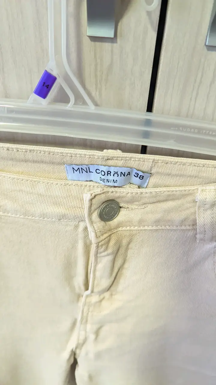 Pantalones Crop Flare Beige 38 - 3