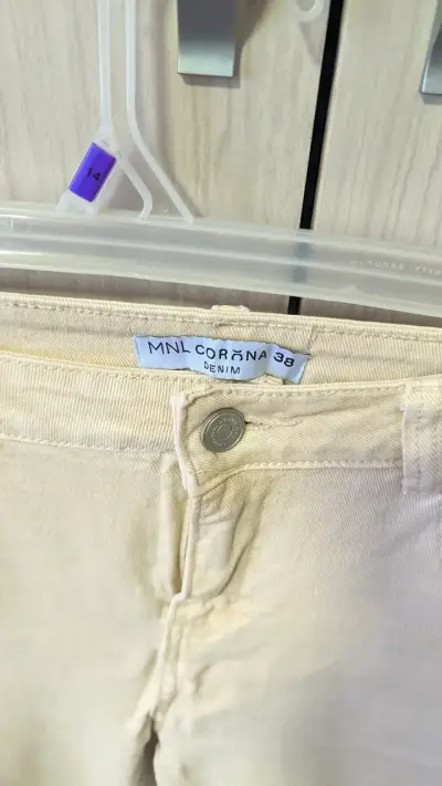 Pantalones Crop Flare Beige 38 - miniatura 3