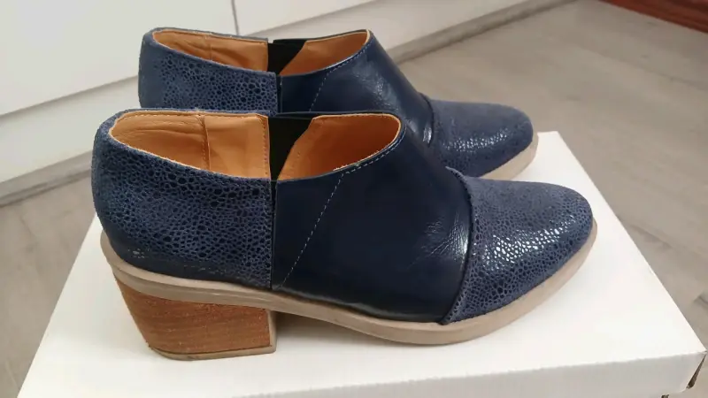 Botines de cuero azul - 1