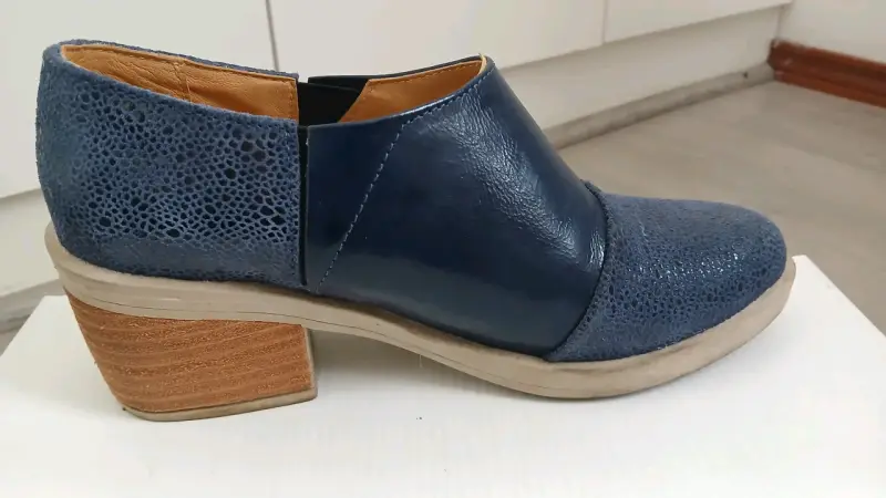 Botines de cuero azul - 4