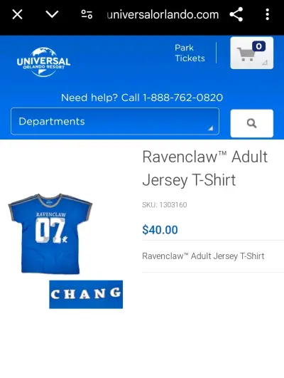 Polera azul Ravenclaw 07 Chang Unisex S - miniatura 4