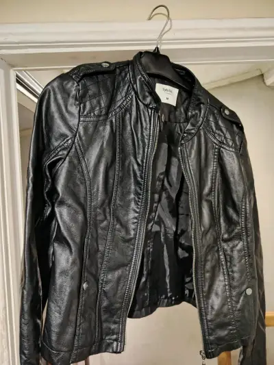 Chaqueta de cuero negra Sybilla - miniatura 1