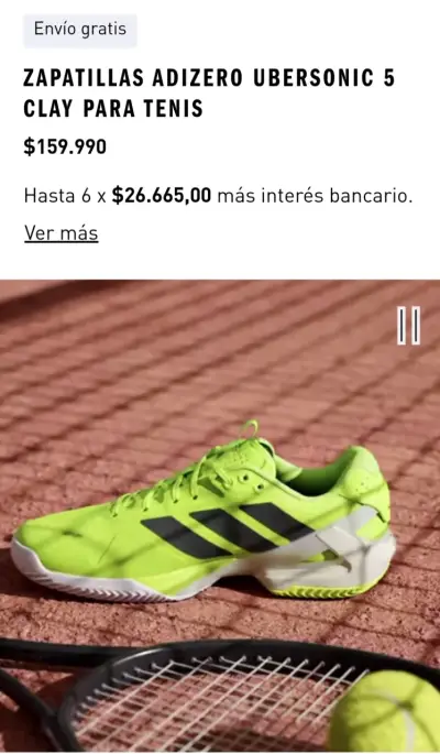 Zapatillas Adizero Ubersonic 5 Tenis arcilla - miniatura 1