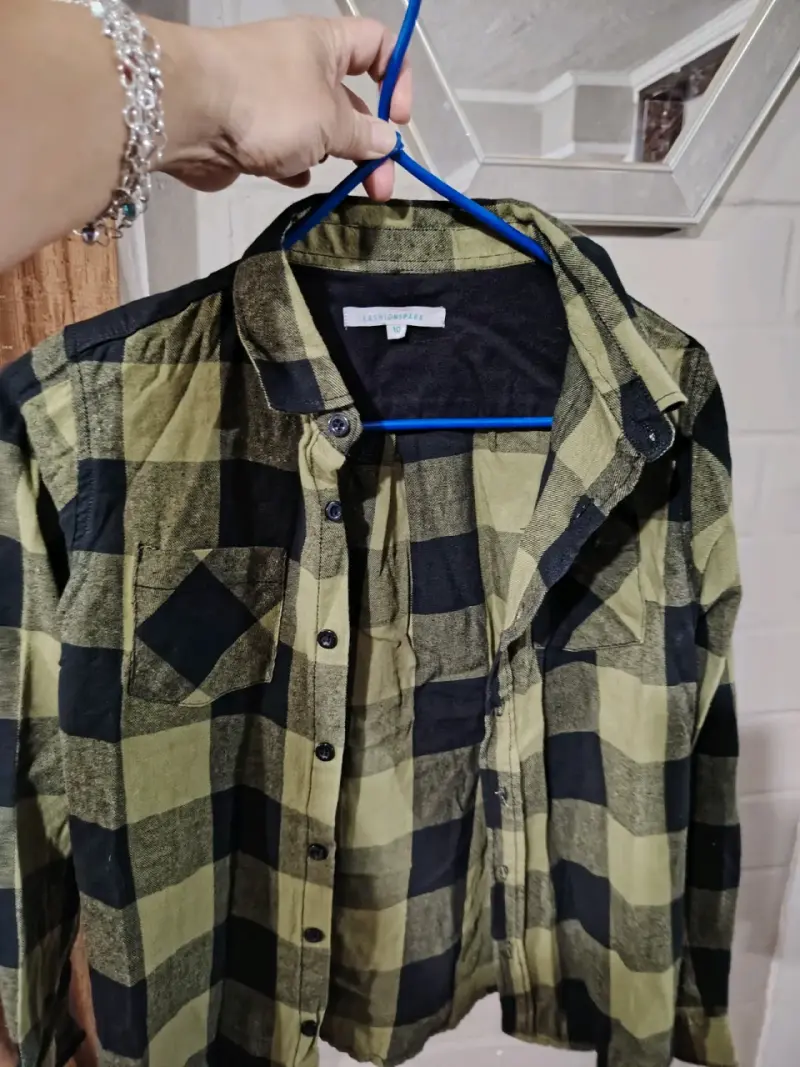 Camisa a cuadros FashionPark verde - 1