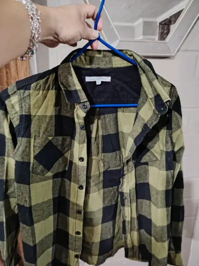 Camisa a cuadros FashionPark verde - miniatura 1