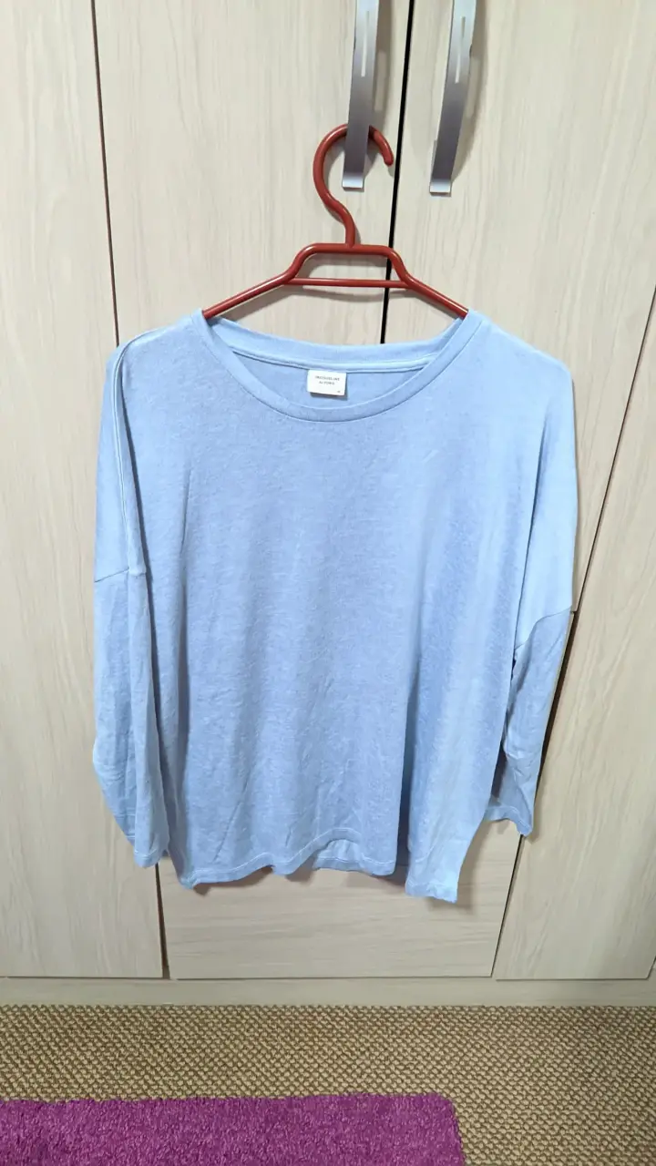 Polera celeste manga larga M - 1