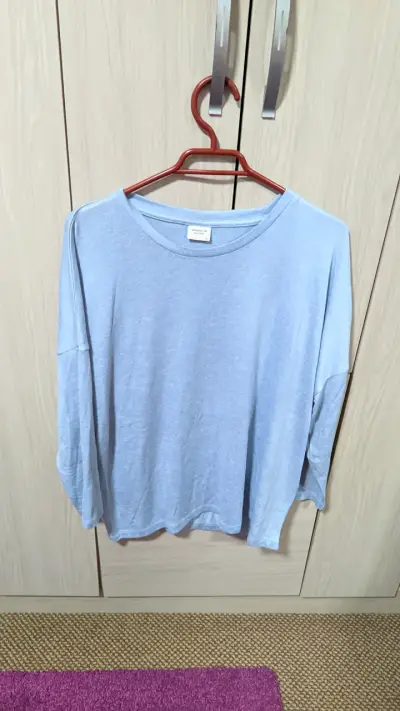 Polera celeste manga larga M - miniatura 1